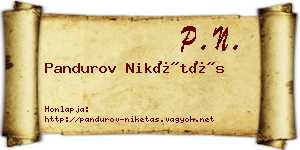 Pandurov Nikétás névjegykártya
